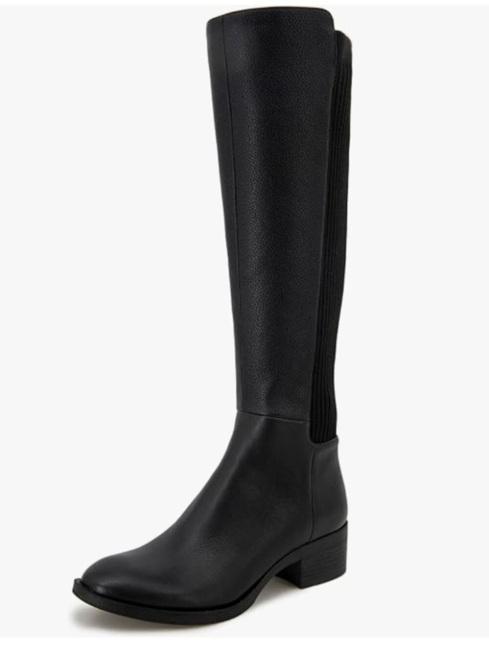 Kenneth Cole New York Black Leather Knee High Boots Wide Calf Stretch Back 9.5